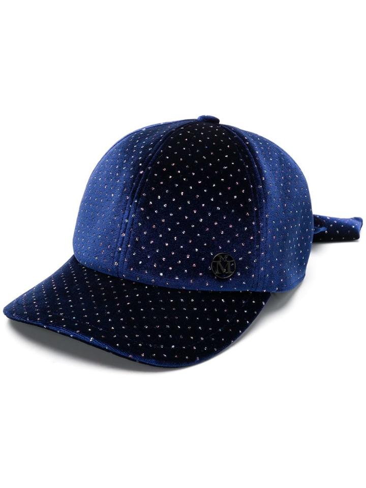 Maison Michel Embellished Baseball Cap - Blue