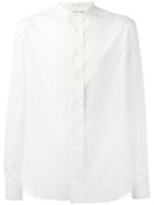 Alexander Mcqueen Band Collar Shirt, Men's, Size: 38, White, Silk