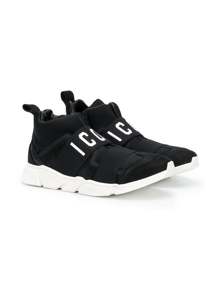 Dsquared2 Kids Icon Mid-top Sneakers - Black