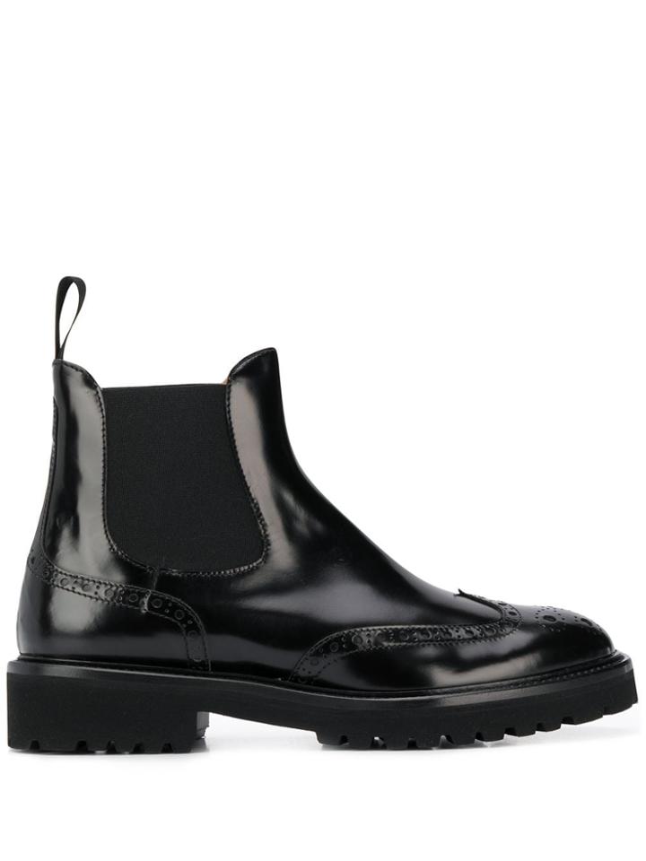 Doucal's Rome Patent Chelsea Boots - Black