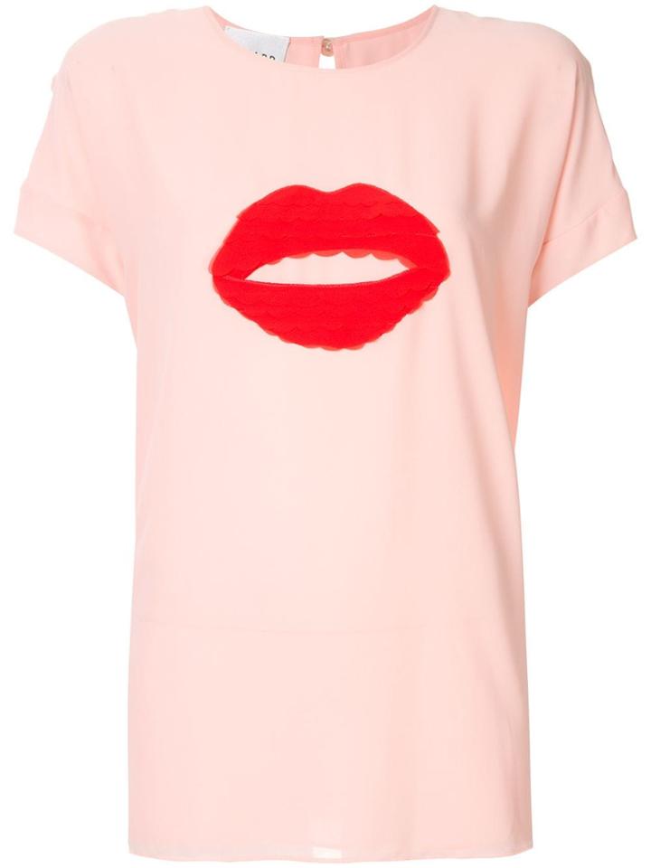 Edward Achour Paris Lips Appliquéd T-shirt - Pink