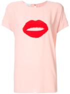 Edward Achour Paris Lips Appliquéd T-shirt - Pink