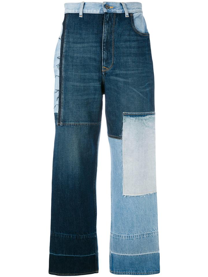 Golden Goose Deluxe Brand Contrast Panel Jeans - Blue