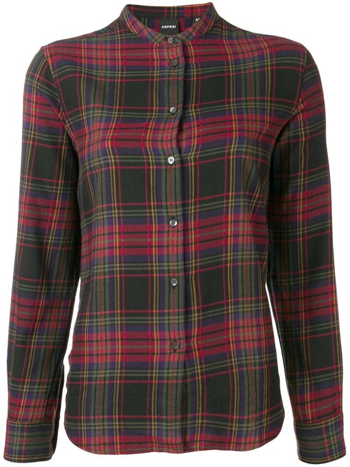 Aspesi Checked Print Shirt - Red