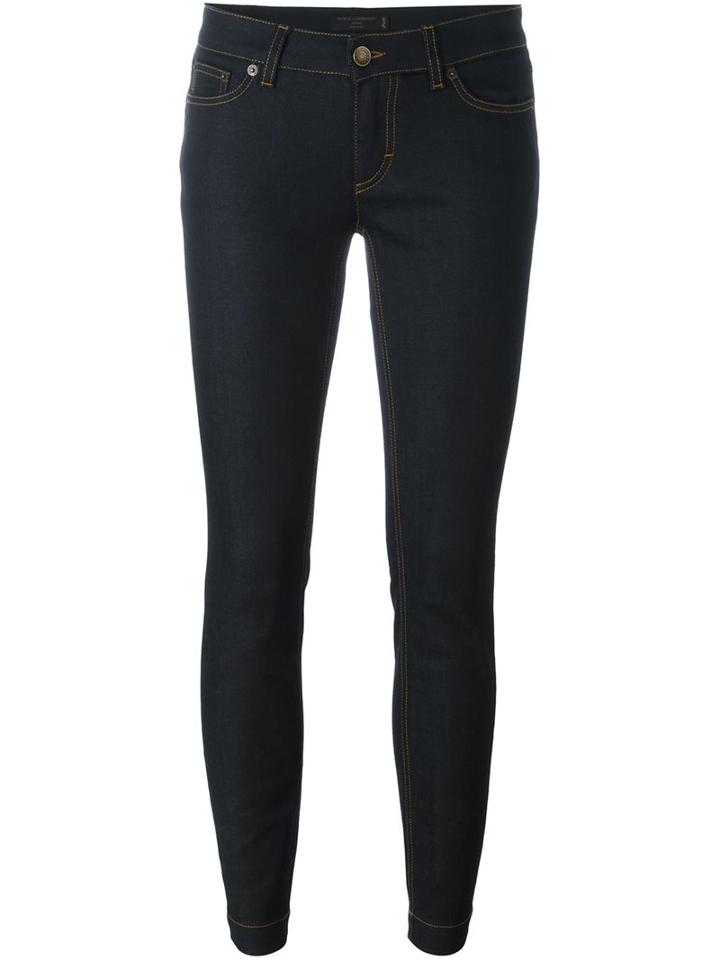 Dolce & Gabbana Skinny Jeans, Women's, Size: 46, Blue, Cotton/spandex/elastane