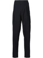 Lemaire Front Pleat Trousers, Men's, Size: 50, Black, Virgin Wool