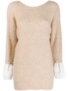 3.1 Phillip Lim Faux Pearl Sleeve Detailed Sweater - Neutrals