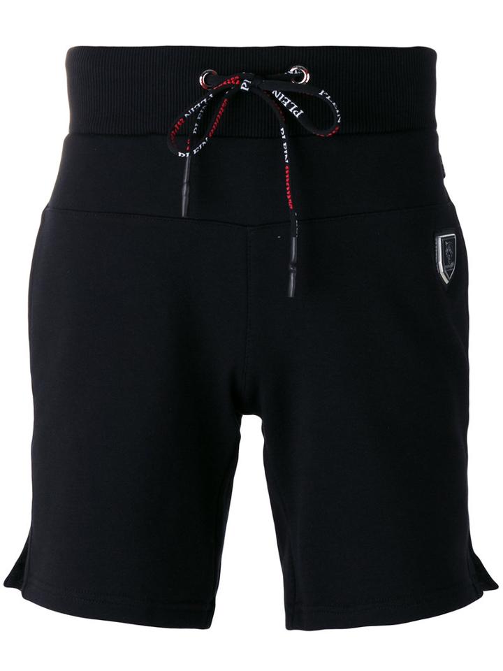 Plein Sport Side Slits Sweatshorts, Men's, Size: Xl, Black, Cotton