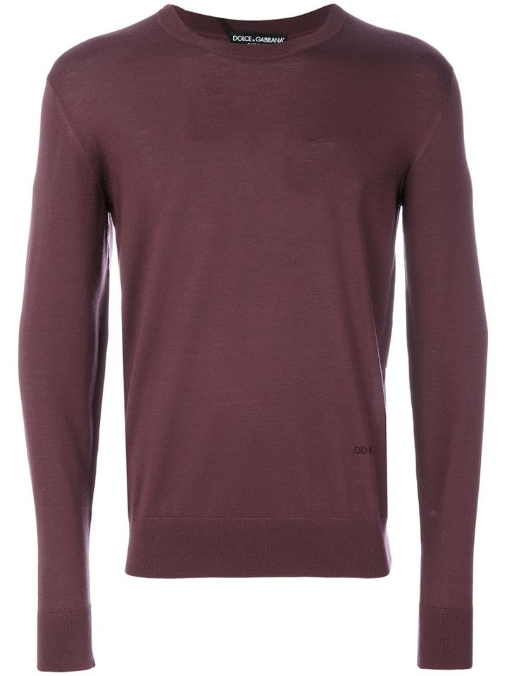 Dolce & Gabbana - Crew Neck Sweater - Men - Virgin Wool - 46, Pink/purple, Virgin Wool