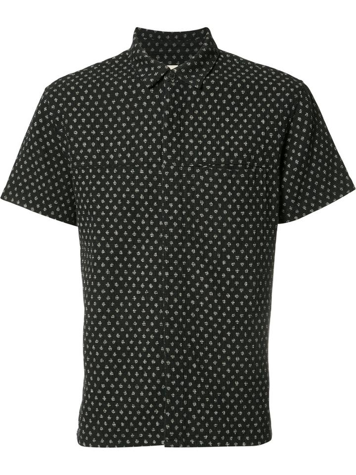 Simon Miller Printed Shortsleeved Shirt, Men's, Size: 3, Black, Cotton