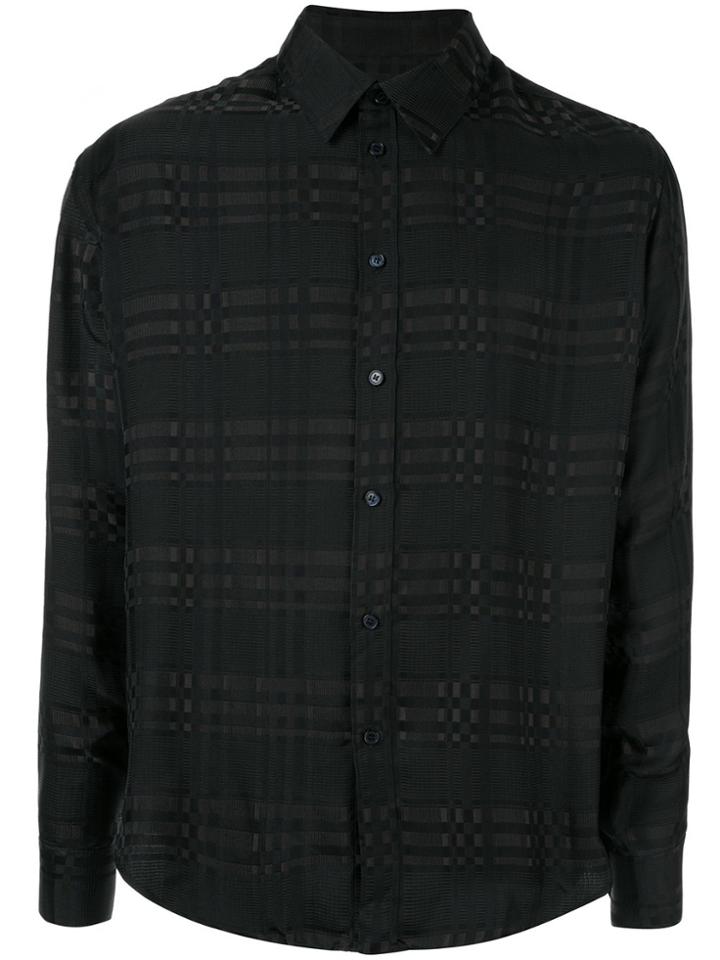 Martine Rose Tone-on-tone Check Shirt - Black