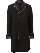 Dsquared2 Zipped Up Coat, Women's, Size: 40, Black, Viscose/polyester/wool/lamb Skin