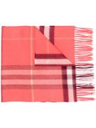 Burberry Cashmere Giant Check Scarf - Red