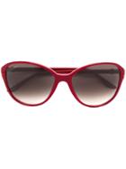 Cartier 'double C Decor' Sunglasses, Women's, Red, Acetate/14kt Gold