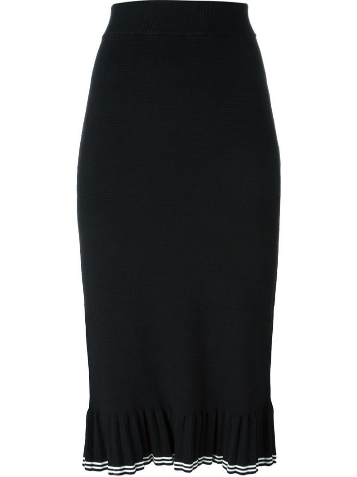 Marc Jacobs Striped Fluted Hem Skirt