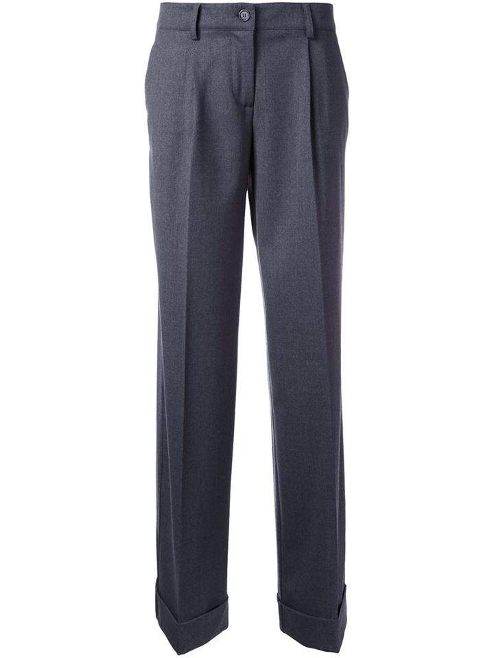 P.a.r.o.s.h. Wide Leg Trousers, Women's, Size: Medium, Grey, Spandex/elastane/virgin Wool