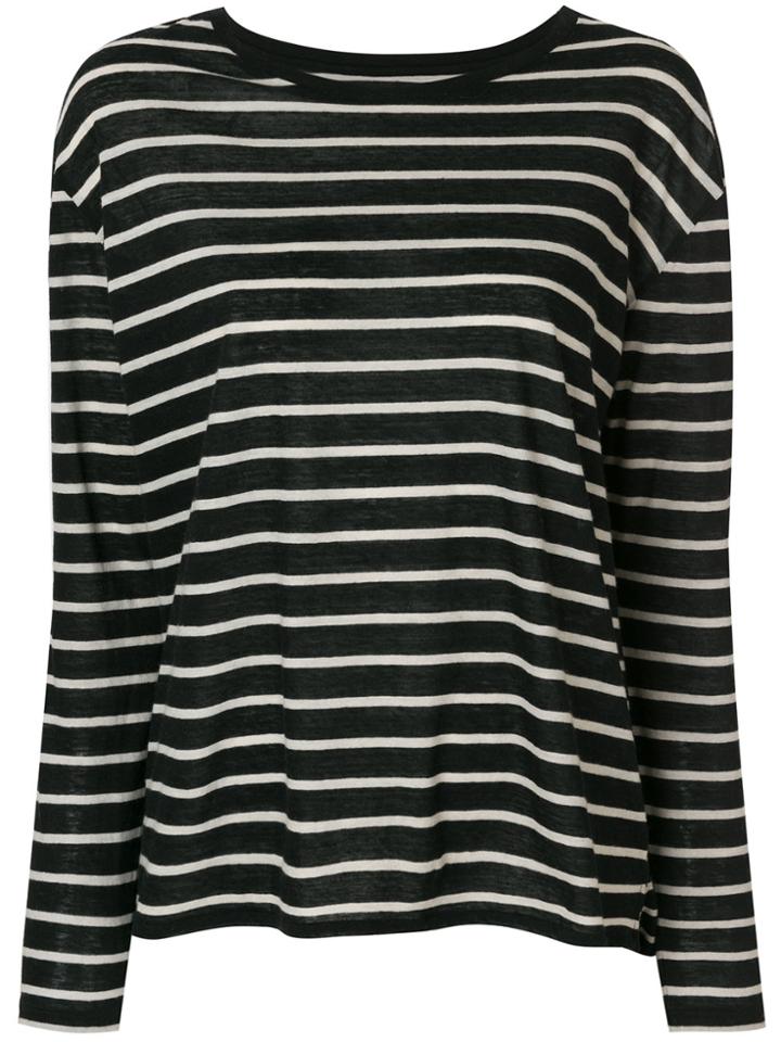 Majestic Filatures Striped Long-sleeved Top - Black
