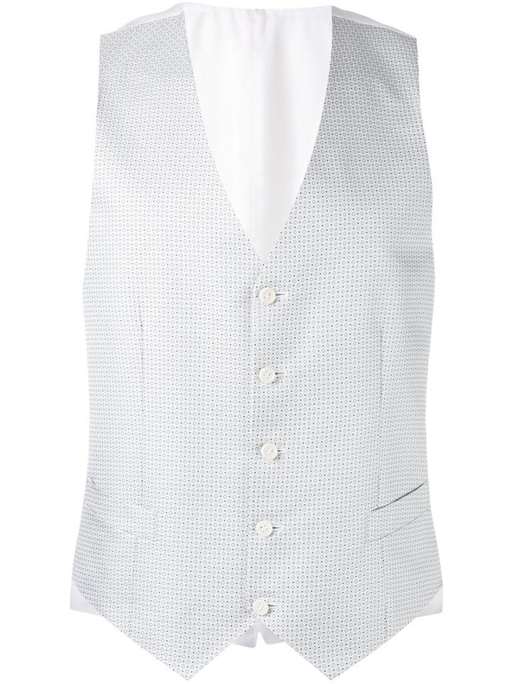 Canali - Micro Design Waistcoat - Men - Silk/cupro - 50, Nude/neutrals, Silk/cupro