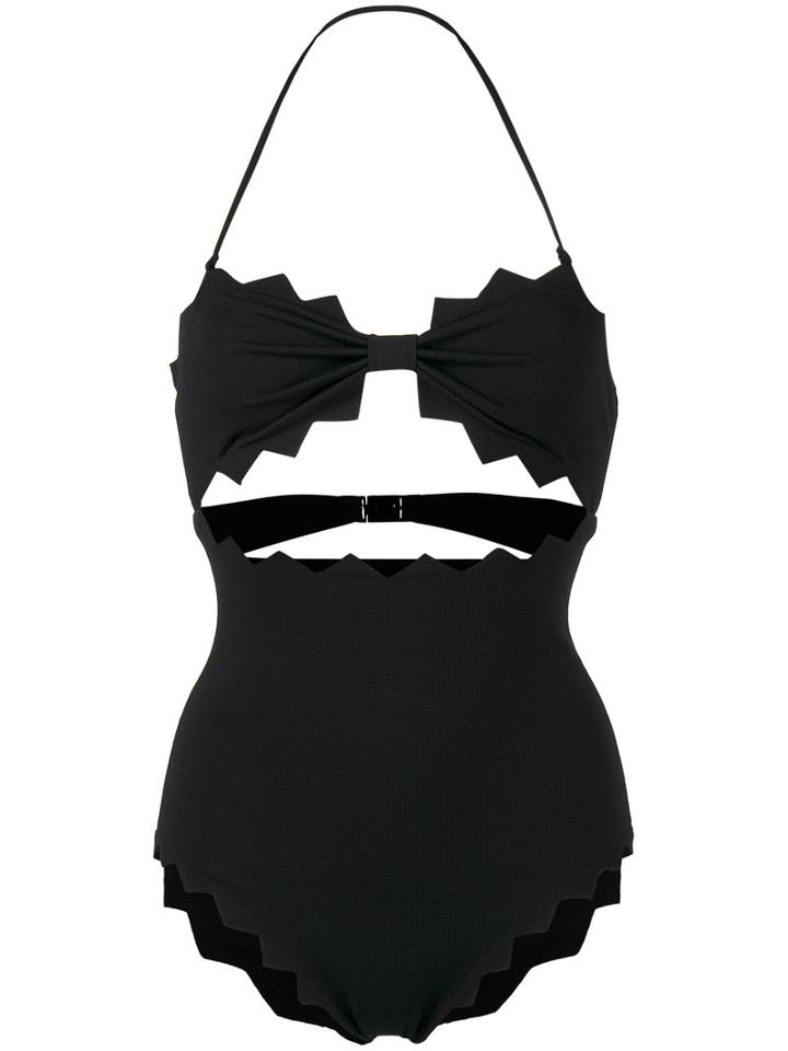 Marysia - Scalloped Cutout Swimsuit - Women - Polyamide/spandex/elastane - Xs, Black, Polyamide/spandex/elastane