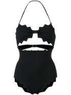 Marysia - Scalloped Cutout Swimsuit - Women - Polyamide/spandex/elastane - Xs, Black, Polyamide/spandex/elastane