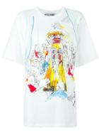 Moschino Fashion Show Print T-shirt, Women's, Size: S, White, Cotton