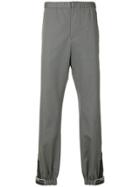 Prada Logo Cuffed Trousers - Grey