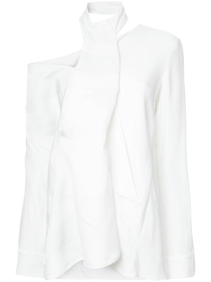 Christopher Esber Tie-neck Drape Blouse - White