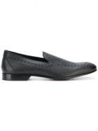 Dolce & Gabbana Punch Hole Detailed Loafers - Black