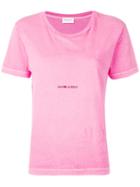 Saint Laurent Logo Print T-shirt - Pink