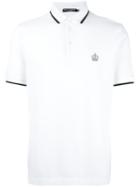 Dolce & Gabbana Embroidered Crown Polo Shirt, Size: 50, White, Cotton