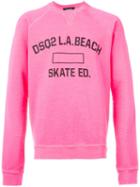 Dsquared2 Front Print Sweatshirt, Men's, Size: S, Pink/purple, Cotton