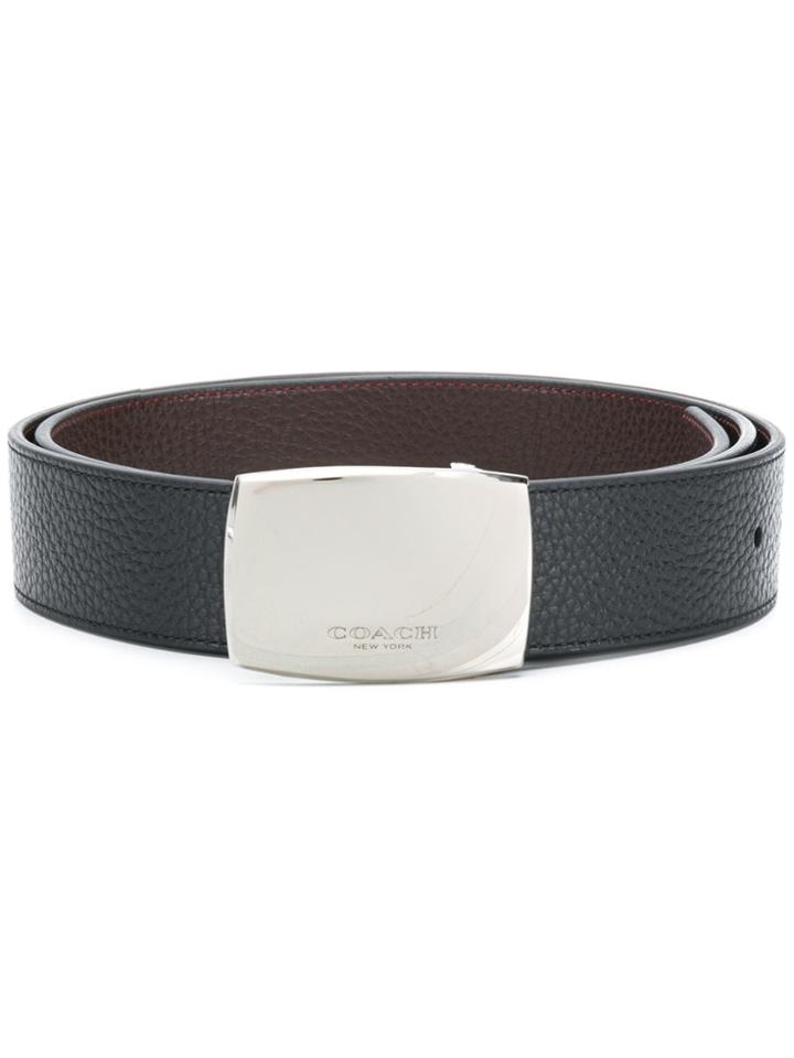Coach Wide Plaque Cut-to-size Reversible Belt - Black