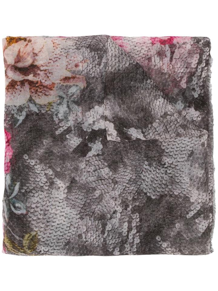 Faliero Sarti Annabelle Floral-print Scarf - Grey