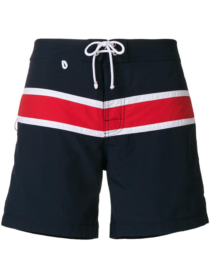 Cuisse De Grenouille Striped Swimming Shorts - Blue