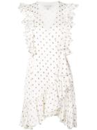 Shona Joy Patterned Wrap Dress - White
