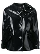 Miu Miu Floral Appliqué Jacket, Women's, Size: 40, Black, Polyester/viscose