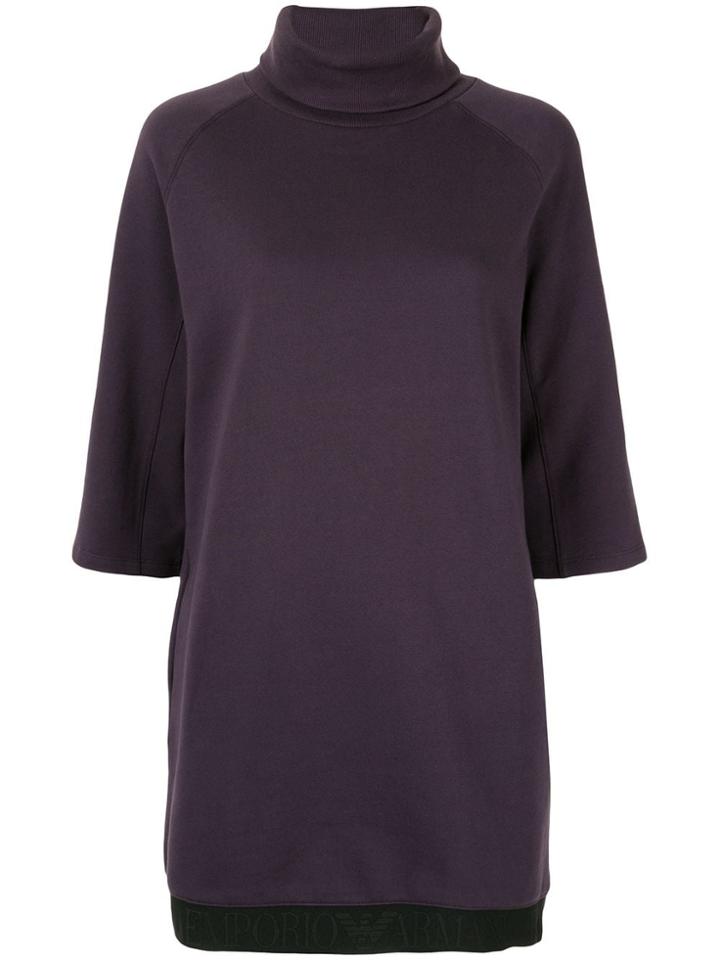 Emporio Armani Turtle-neck Sweater Dress - Purple