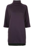 Emporio Armani Turtle-neck Sweater Dress - Purple