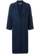 Steffen Schraut Single-breasted Knitted Coat - Blue