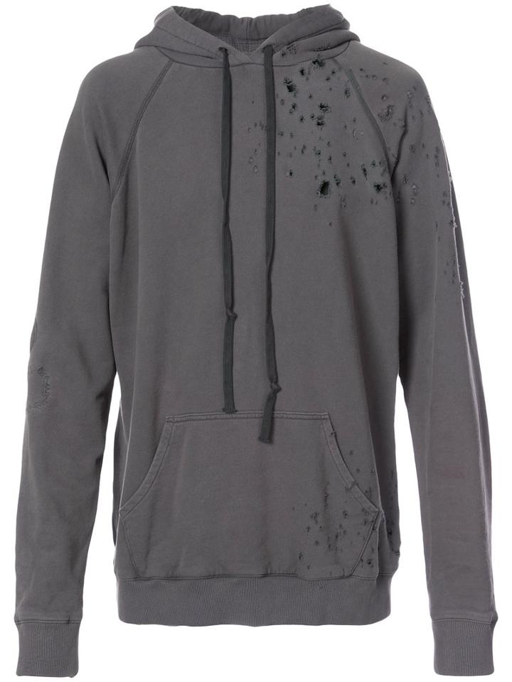 Greg Lauren - Destroyed Hero Hoodie - Men - Cotton - 2, Grey, Cotton