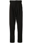 Maison Flaneur Pleated Tailored Trousers - Black