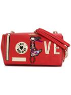 Love Moschino Chained Patches Shoulder Bag - Red
