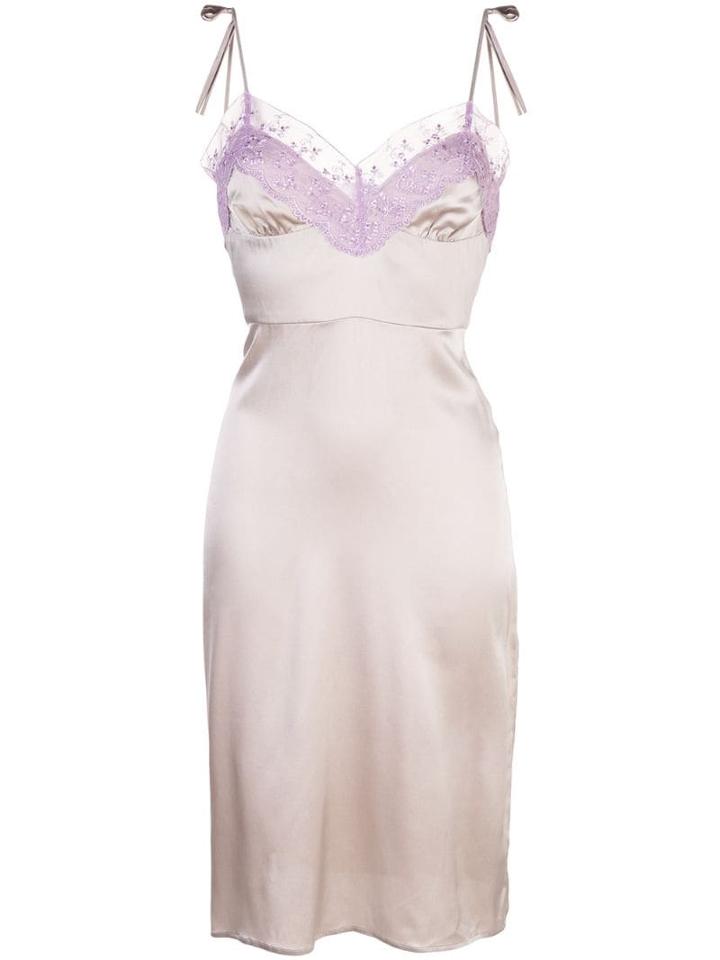 Cynthia Rowley Kat Lace Trim Slip Dress - Grey