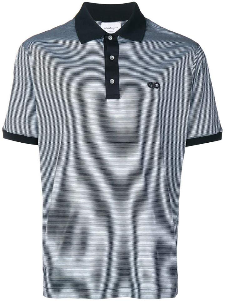 Salvatore Ferragamo Double Gancini Polo Shirt - Blue