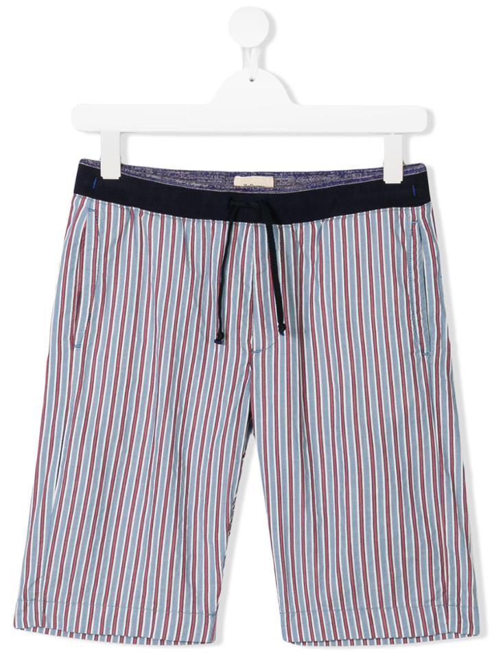 Bellerose Kids Teen Striped Shorts - Blue