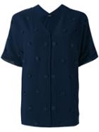 Steffen Schraut - Flower Embellished Shirt - Women - Polyester - 40, Blue, Polyester