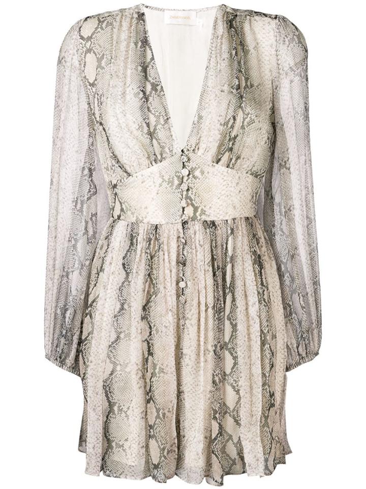 Zimmermann Gathered Dress - Grey