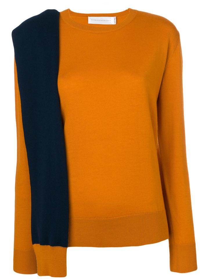 Victoria Victoria Beckham Wrap Neck Sweater - Yellow & Orange