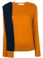 Victoria Victoria Beckham Wrap Neck Sweater - Yellow & Orange