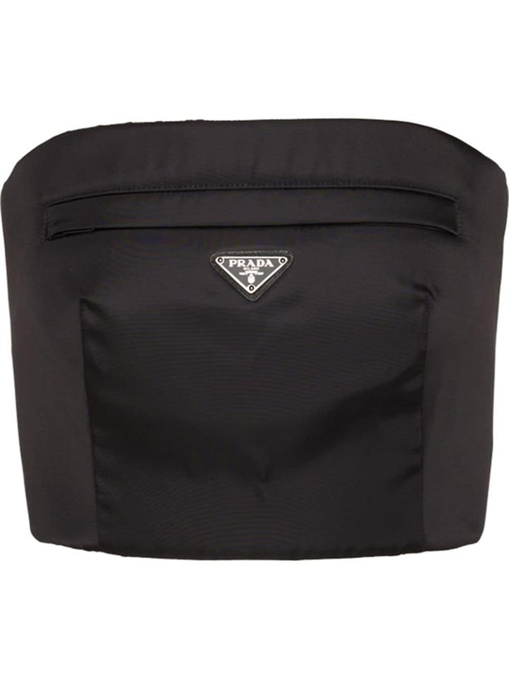 Prada Nylon Gabardine Bustier Top - Black